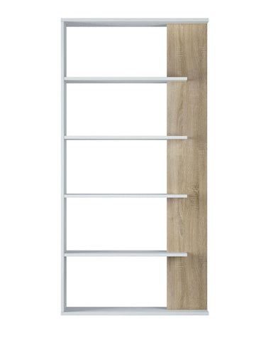 Adila White and Oak Effect Bookcase: Modern, Space-Saving Display Unit for Any Room - UK Luxury Furniture